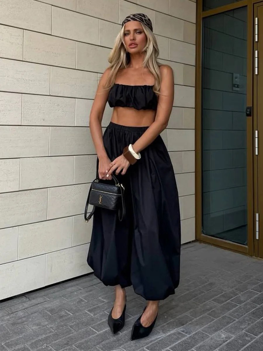 Bornladies Autumn Womens 100% Cotton Loose Lantern Style Wide Leg Pants Street Style Casual Lazy Pants Fashion Trousers